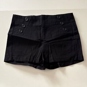 Ardene Black High Waist Buttoned Shorts